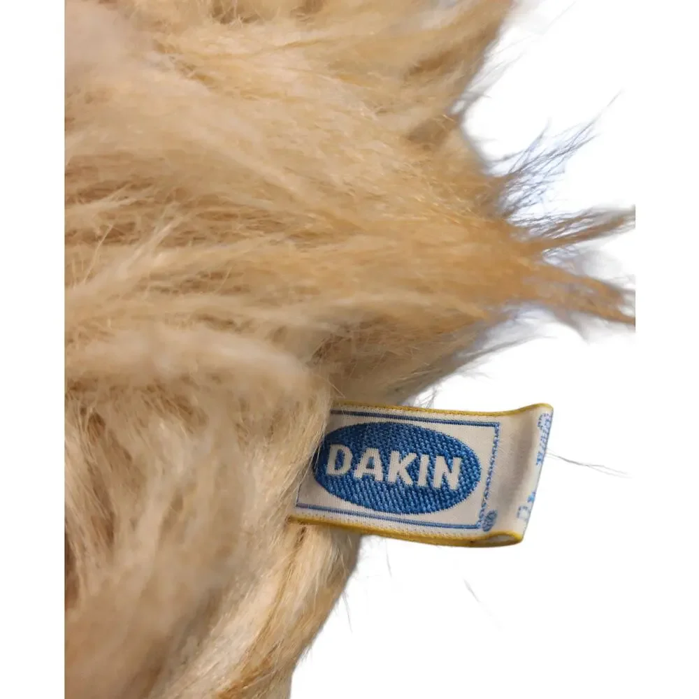 Vintage Dakin Tan Fluffy Cat‎ Plush Longhair Kitten Stuffed Animal Blue Eyes